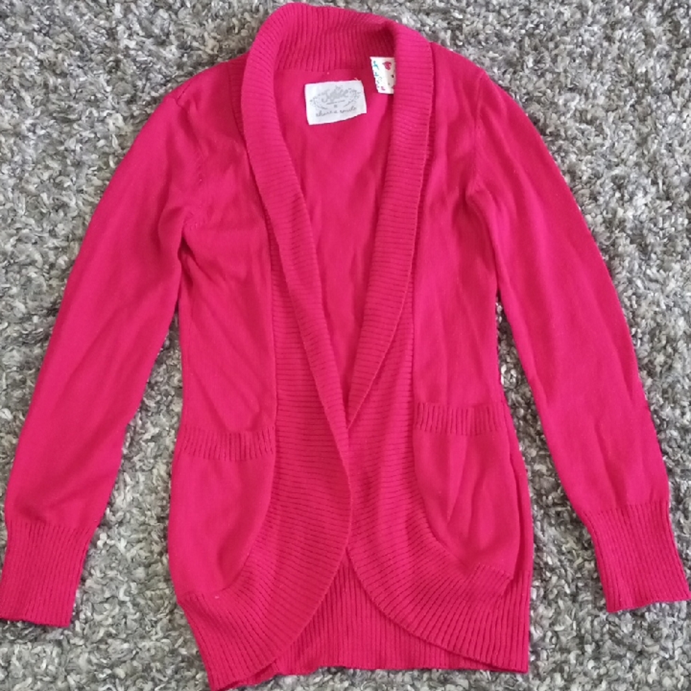 Kids Justice Vibrant Pink Cardigan Sweater Size 8 Girl